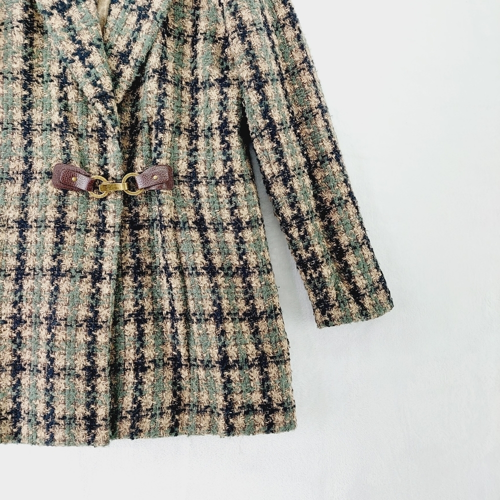 Soft Surroundings Yorkshire Houndstooth Plaid Pea Coat, Size S - Picture 6 of 10